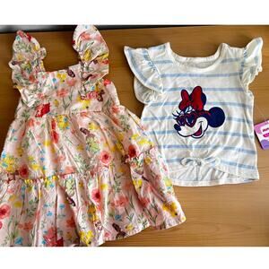 NWT Disney 3T 4T Girls Minnie Dress Shirt Bundle